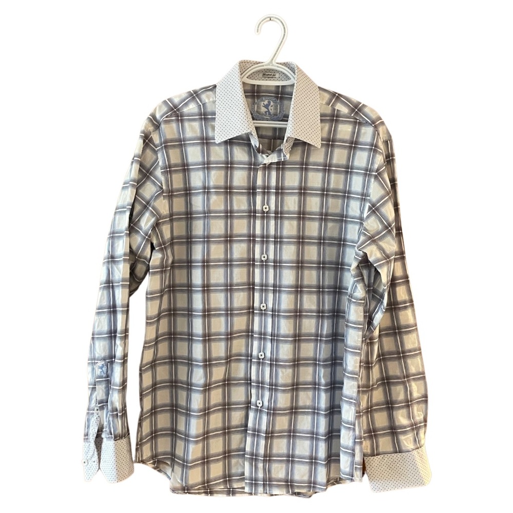 Bugatchi Shaped Fit Mens Large Dress Shirt